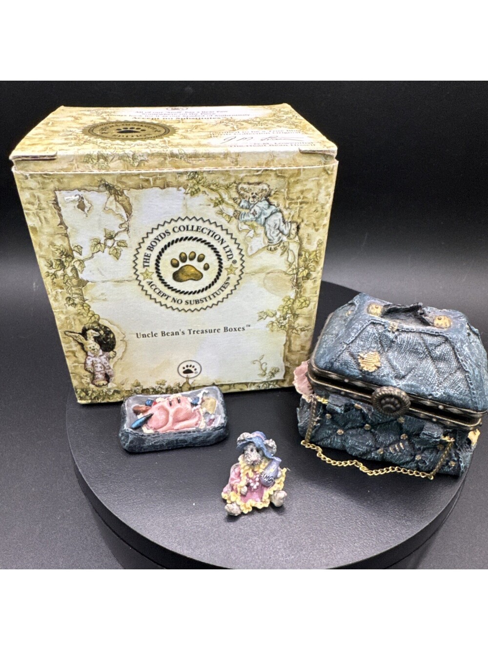 Mary Lou's Bottomless Purse w Bingo McNibble Boyds 2000 trinket box NIB 82504